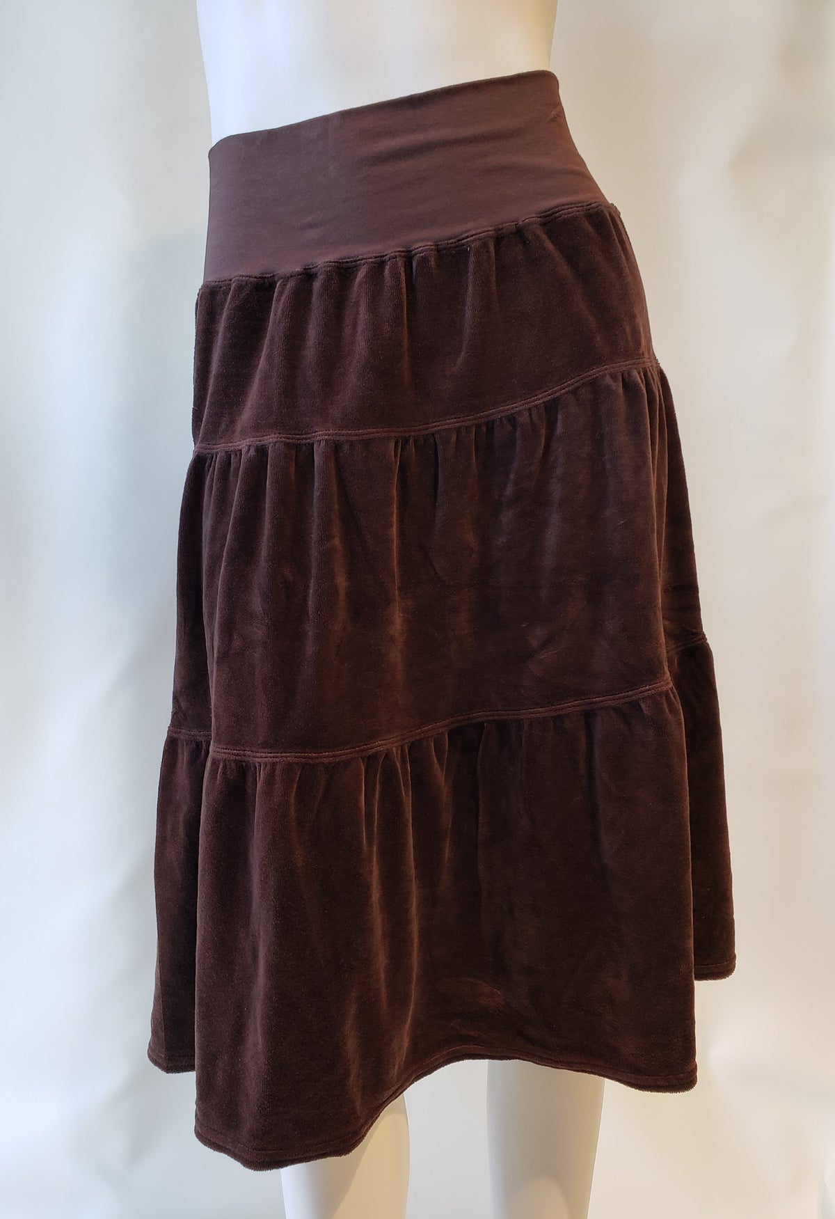 Hardtail Velour Tiered Knee Skirt-Skirt-Mementos