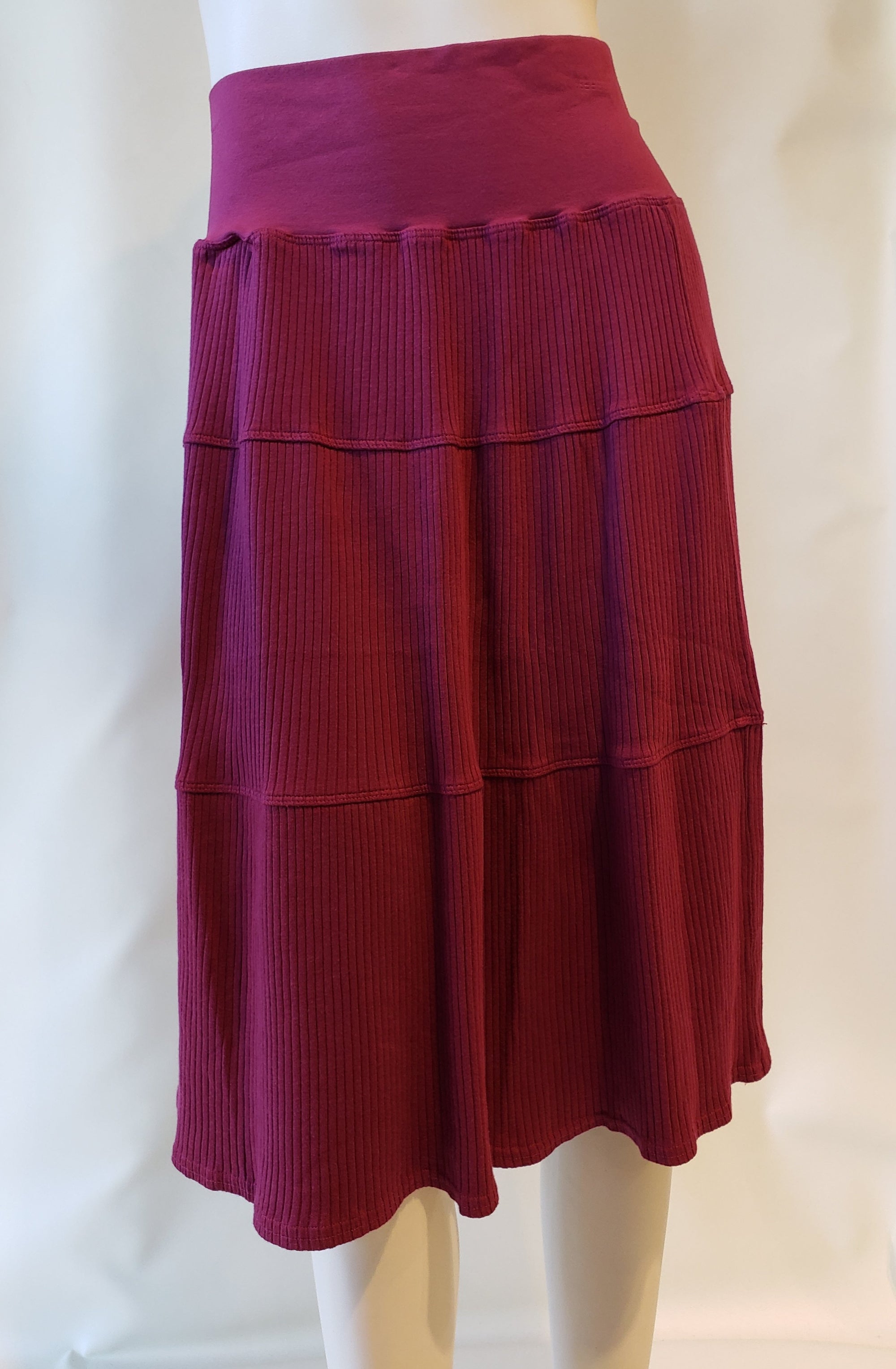 Hardtail Wide Ribbed Tiered Knee Skirt-Skirt-Mementos