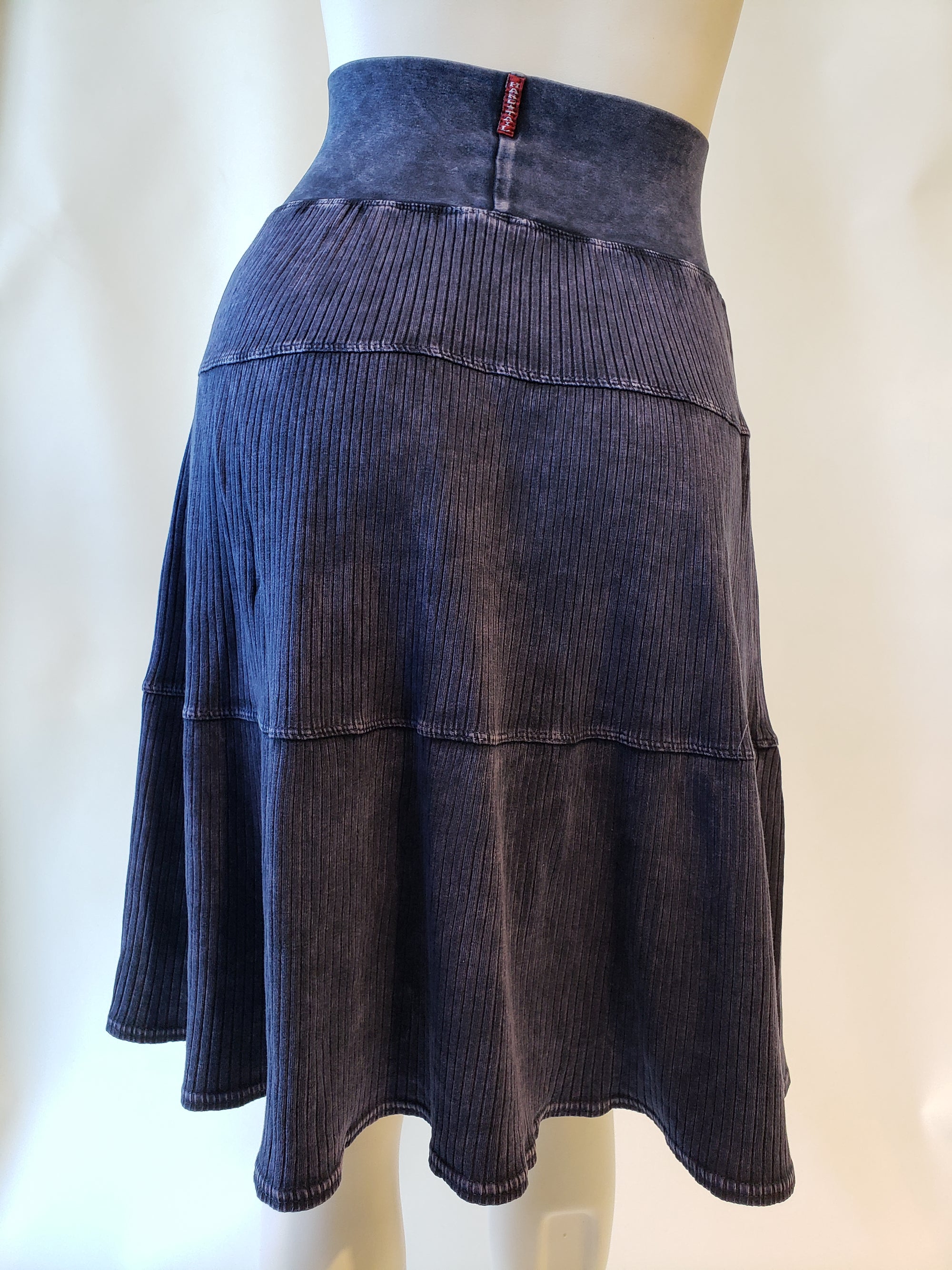 Hardtail Wide Ribbed Tiered Knee Skirt-Skirt-Mementos