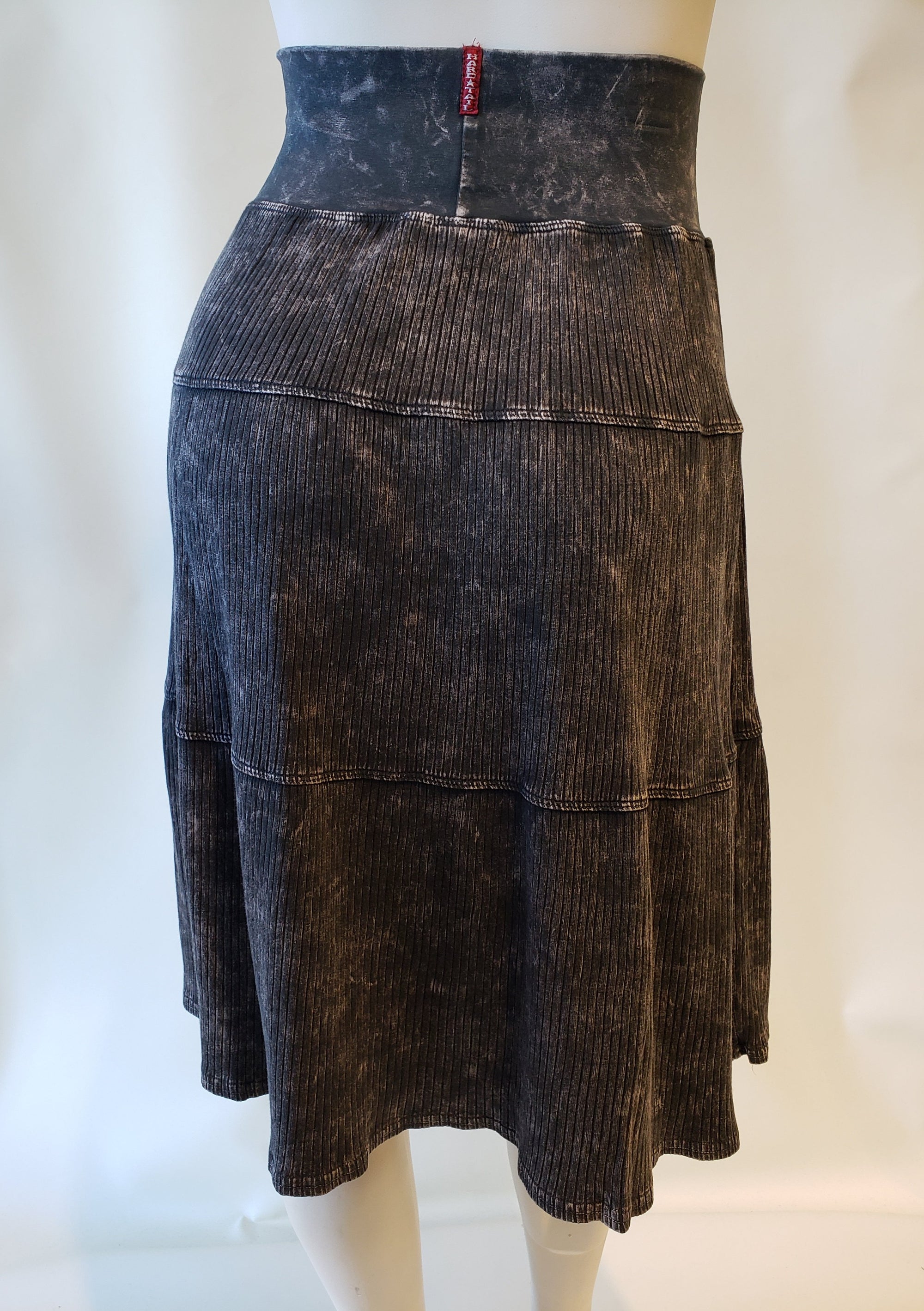 Hardtail Wide Ribbed Tiered Knee Skirt-Skirt-Mementos
