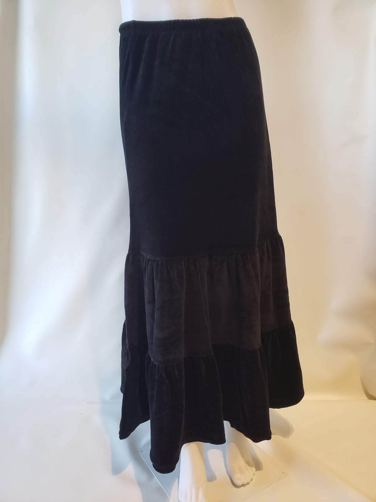 Hardtail Velour Maxi Ruffle Skirt-Skirt-Mementos