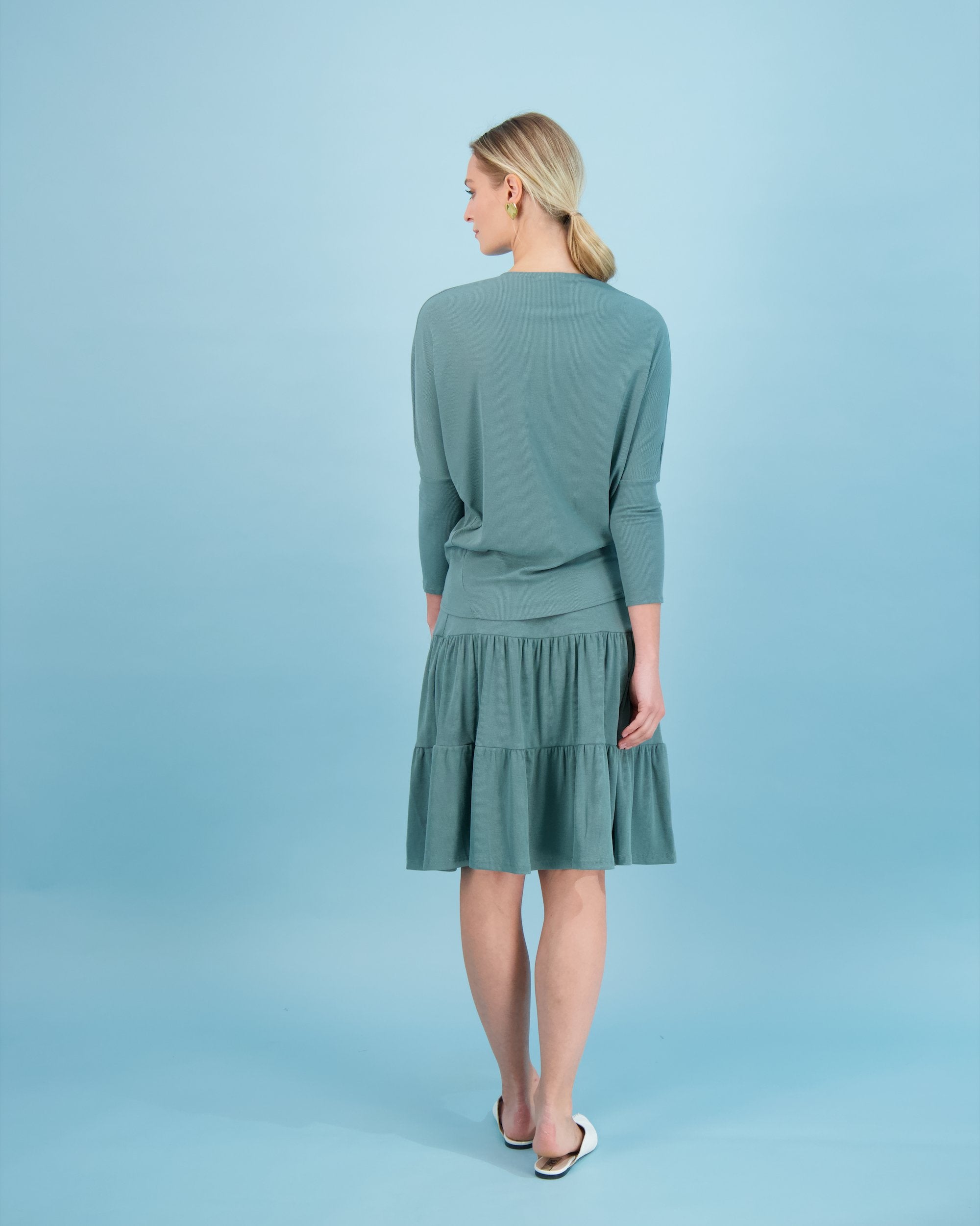 Bliss Tiered Ribbed Skirt-Skirt-Mementos