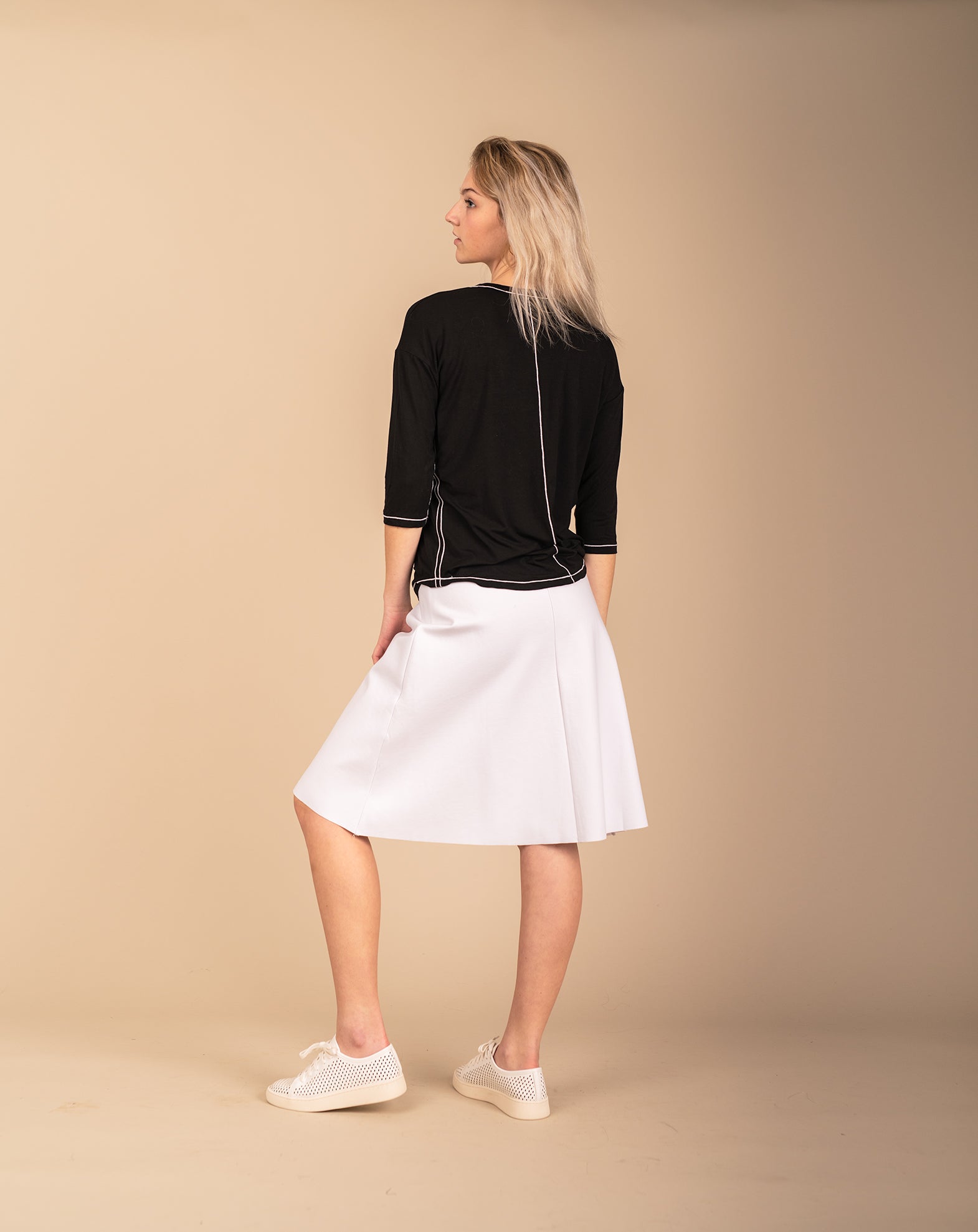 Meli 3 Panel Knee Skirt-Skirt-Mementos