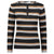 Bianco Nero Henley Striped Knit Top-Top-Mementos