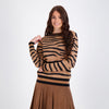 Bianco Nero Metallic Zebra Knit Top-Top-Mementos