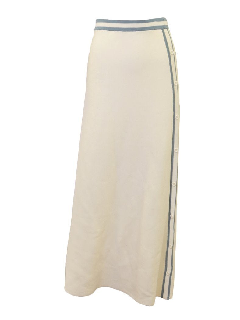 Profile Striped Knit Midi Skirt-Skirt-Mementos