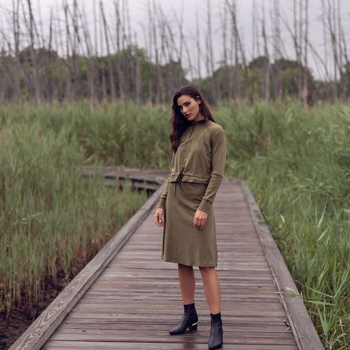 Profile Ribbed Jersey Set Skirt