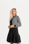 Aleeza Houndstooth Knit Top