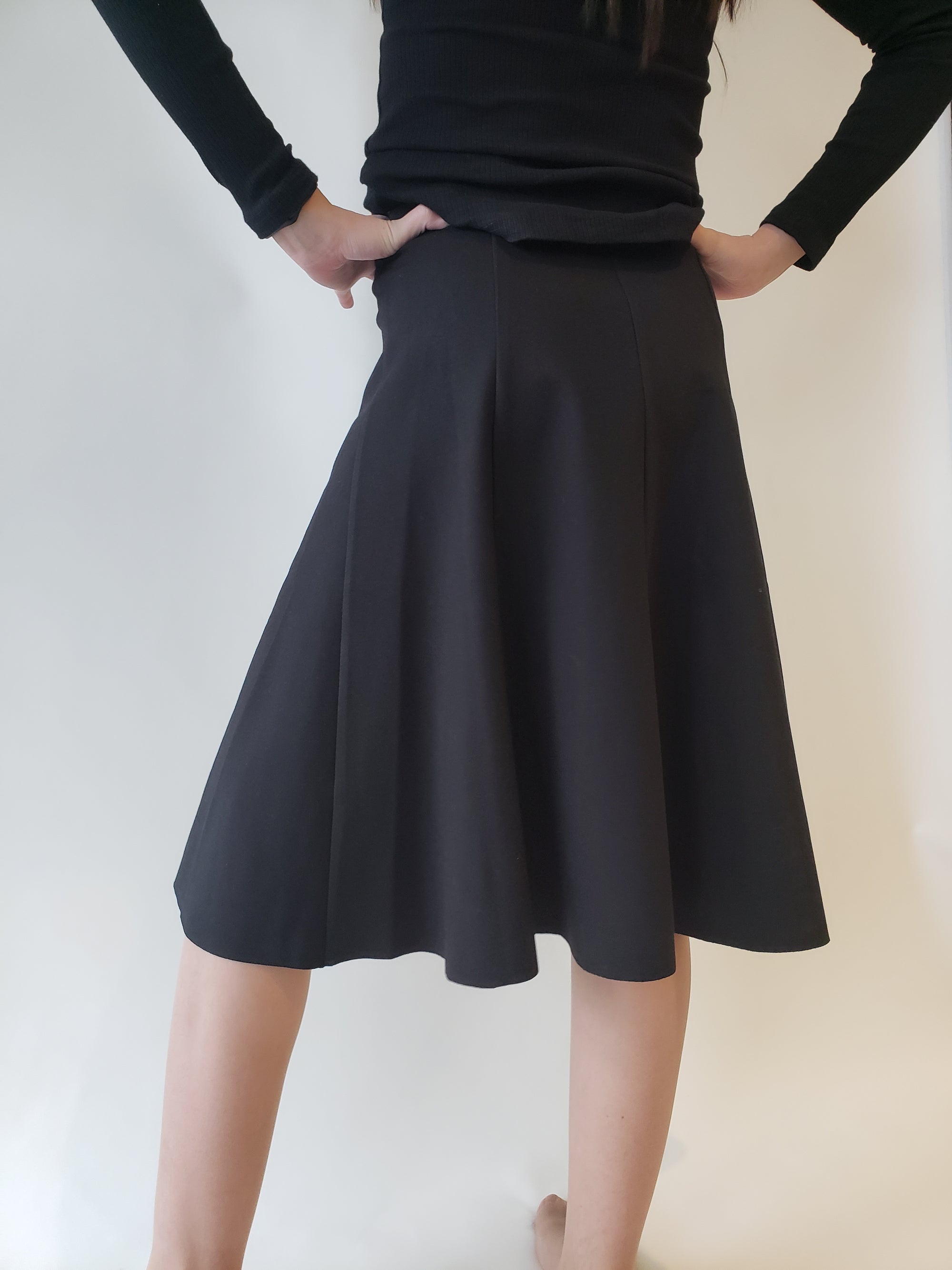 Bliss Basic Panel Knee Skirt-Skirt-Mementos