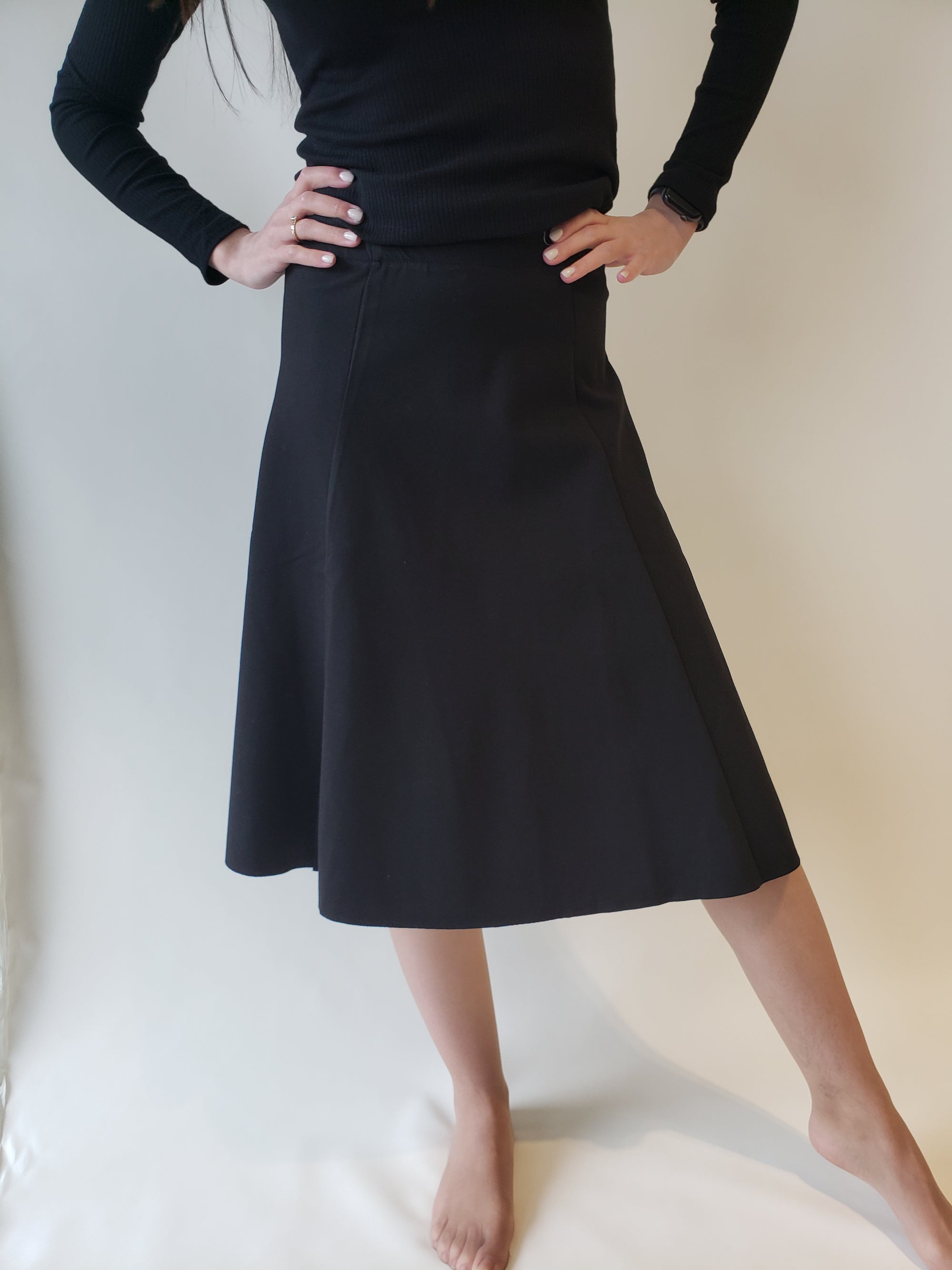 Bliss Basic Panel Knee Skirt-Skirt-Mementos