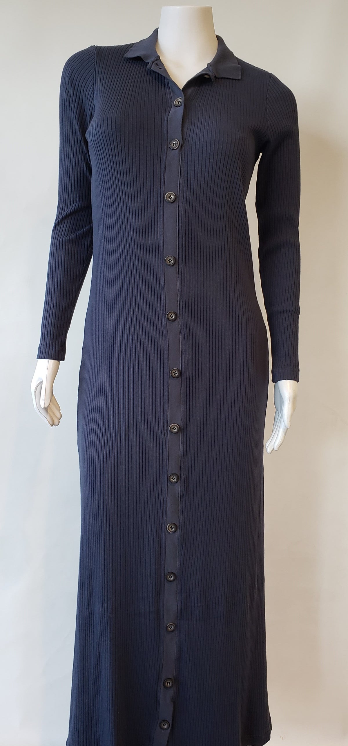 Hardtail Ribbed Polo Cardigan Dress-Dress-Mementos