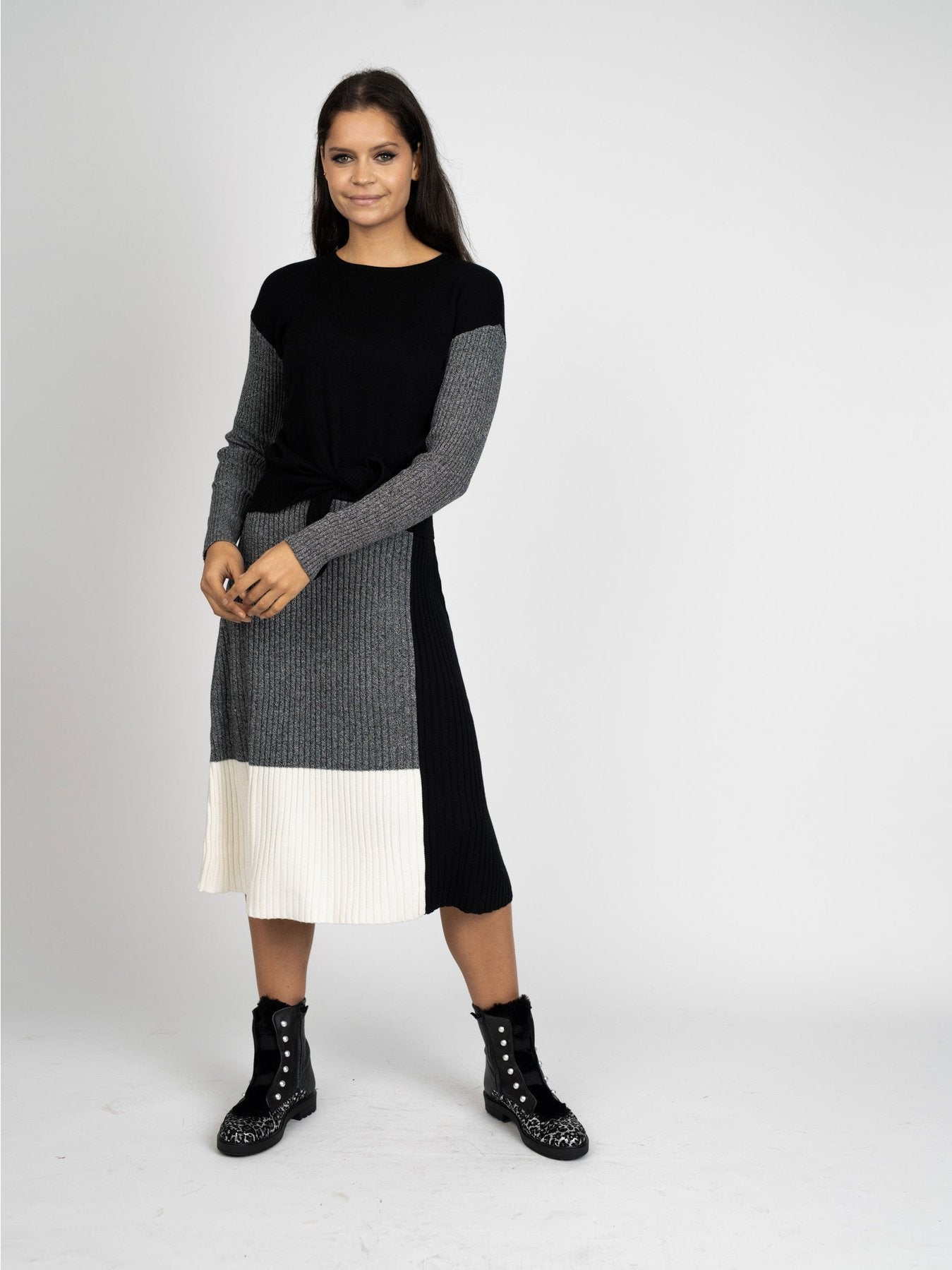 Meli Colorblock Knit Skirt-Skirt-Mementos