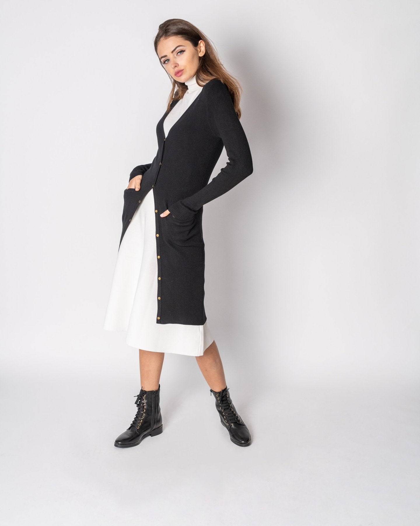 Meli Long Ribbed Cardigan-Cardigan-Mementos