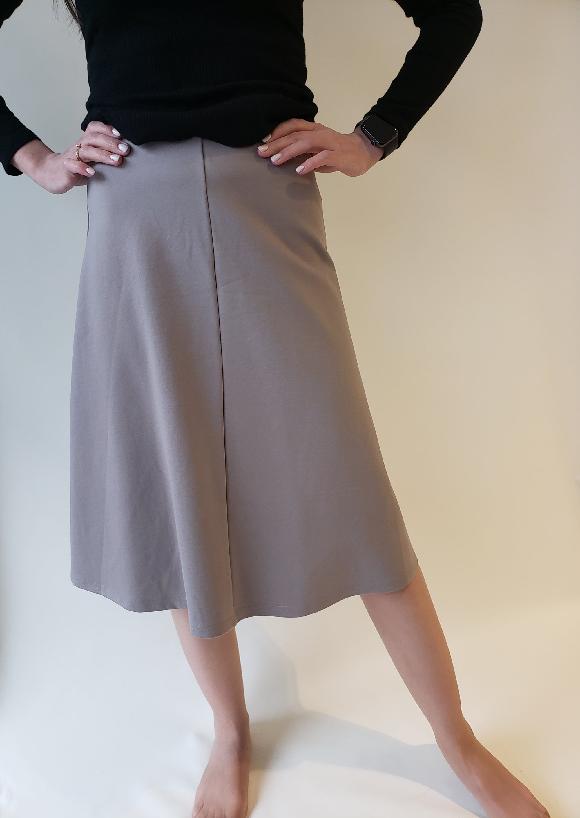 Honey Seed Pull-on Knee Skirt-Skirt-Mementos