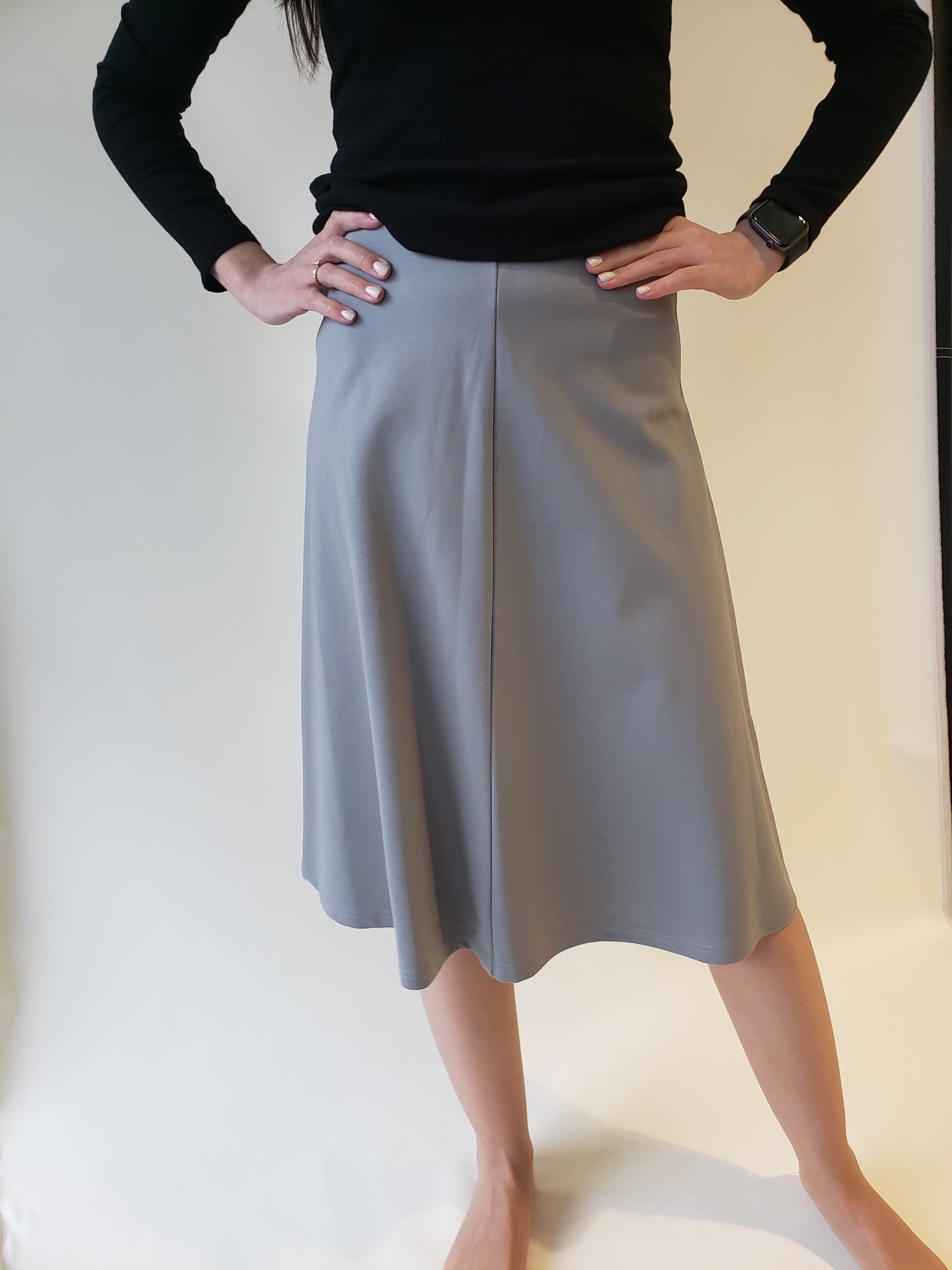 Honey Seed Pull-on Knee Skirt-Skirt-Mementos