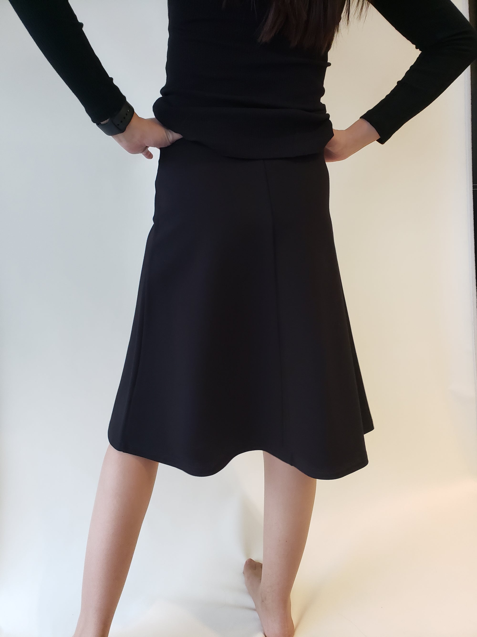 Honey Seed Pull-on Knee Skirt-Skirt-Mementos