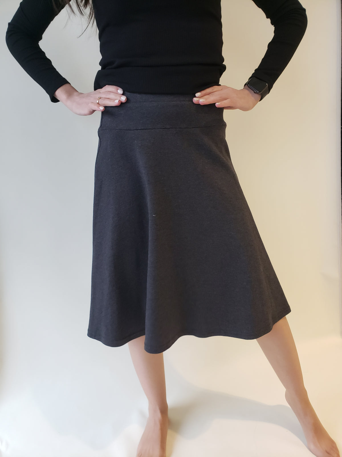 Honey Seed Circle Knee Skirt-Skirt-Mementos