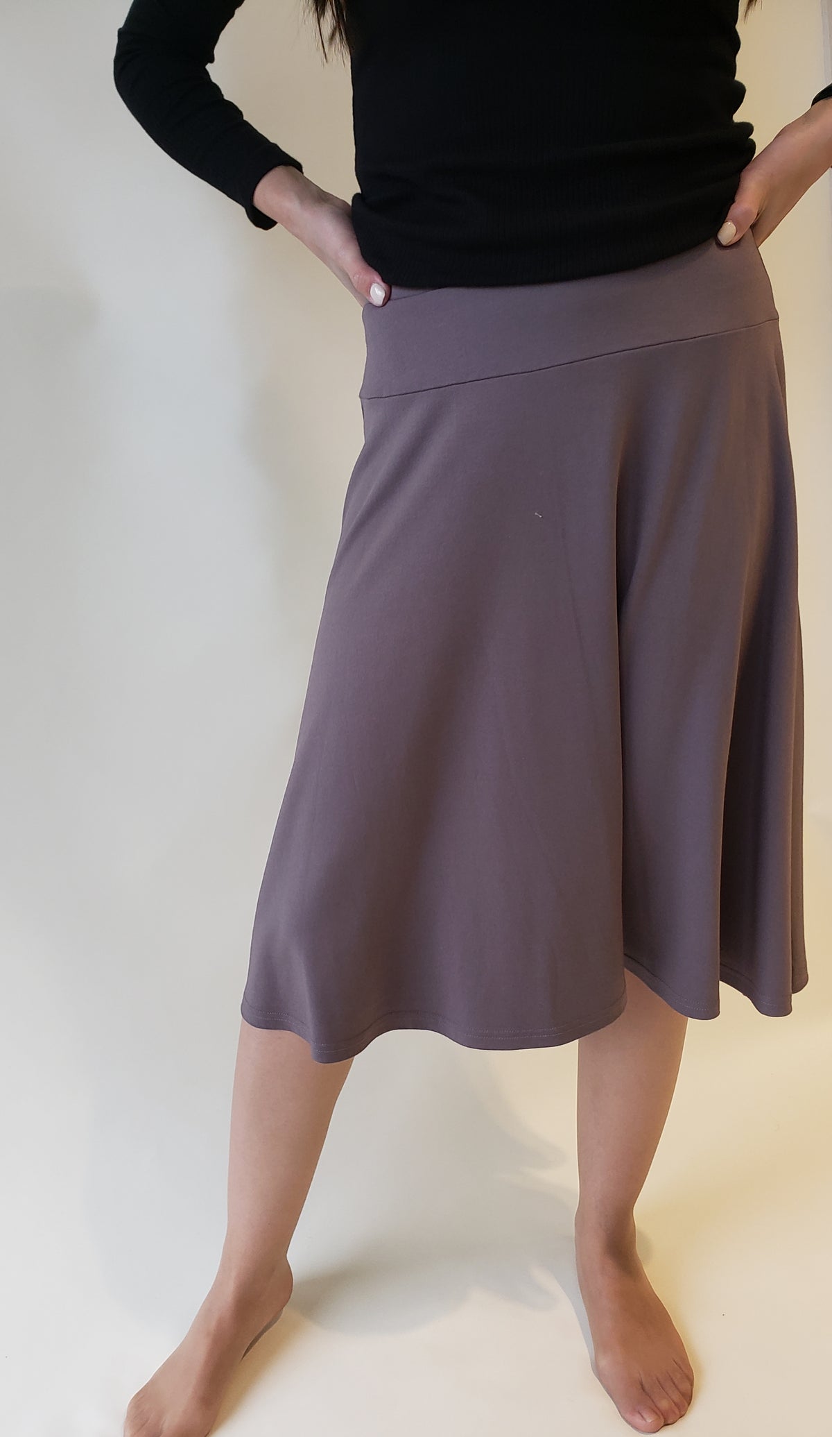 Honey Seed Circle Knee Skirt-Skirt-Mementos
