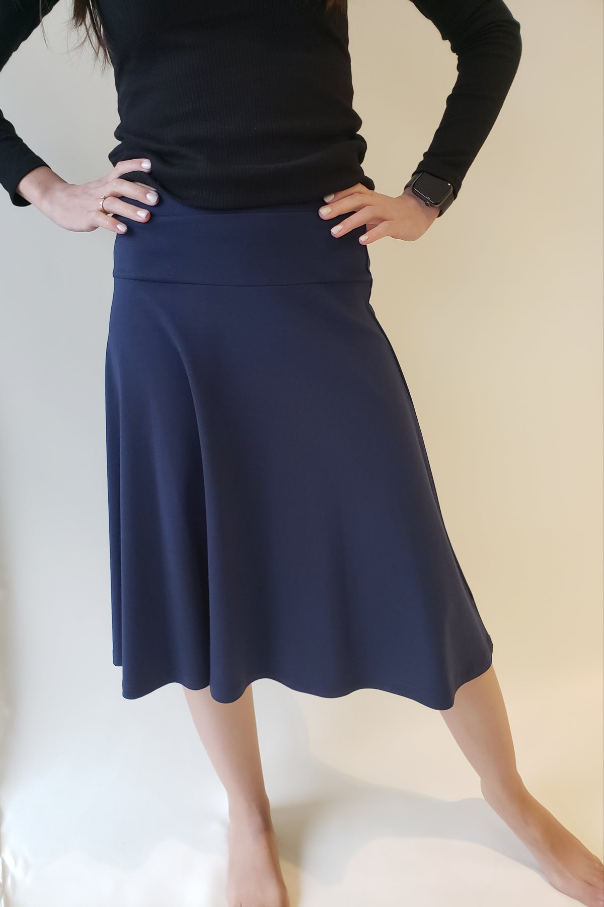 Honey Seed Circle Knee Skirt-Skirt-Mementos