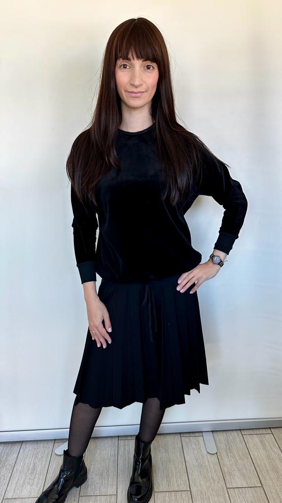 Hardtail Velour Drape Back Pullover