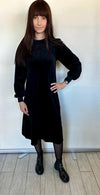 Hardtail Velour Puff Sleeve Dress