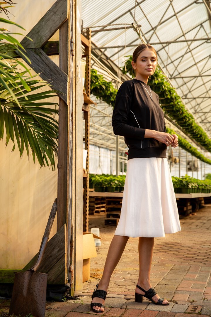 NOD Leather Trimmed Crew Top-Top-Mementos