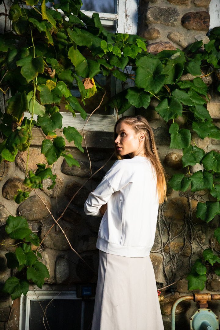NOD Leather Trimmed Crew Top-Top-Mementos