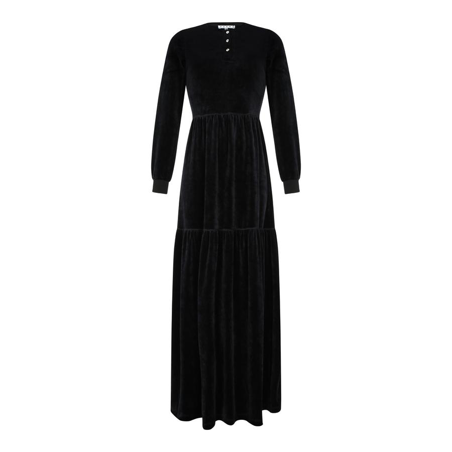 Parni Velour Jade Maxi Dress-Dress-Mementos