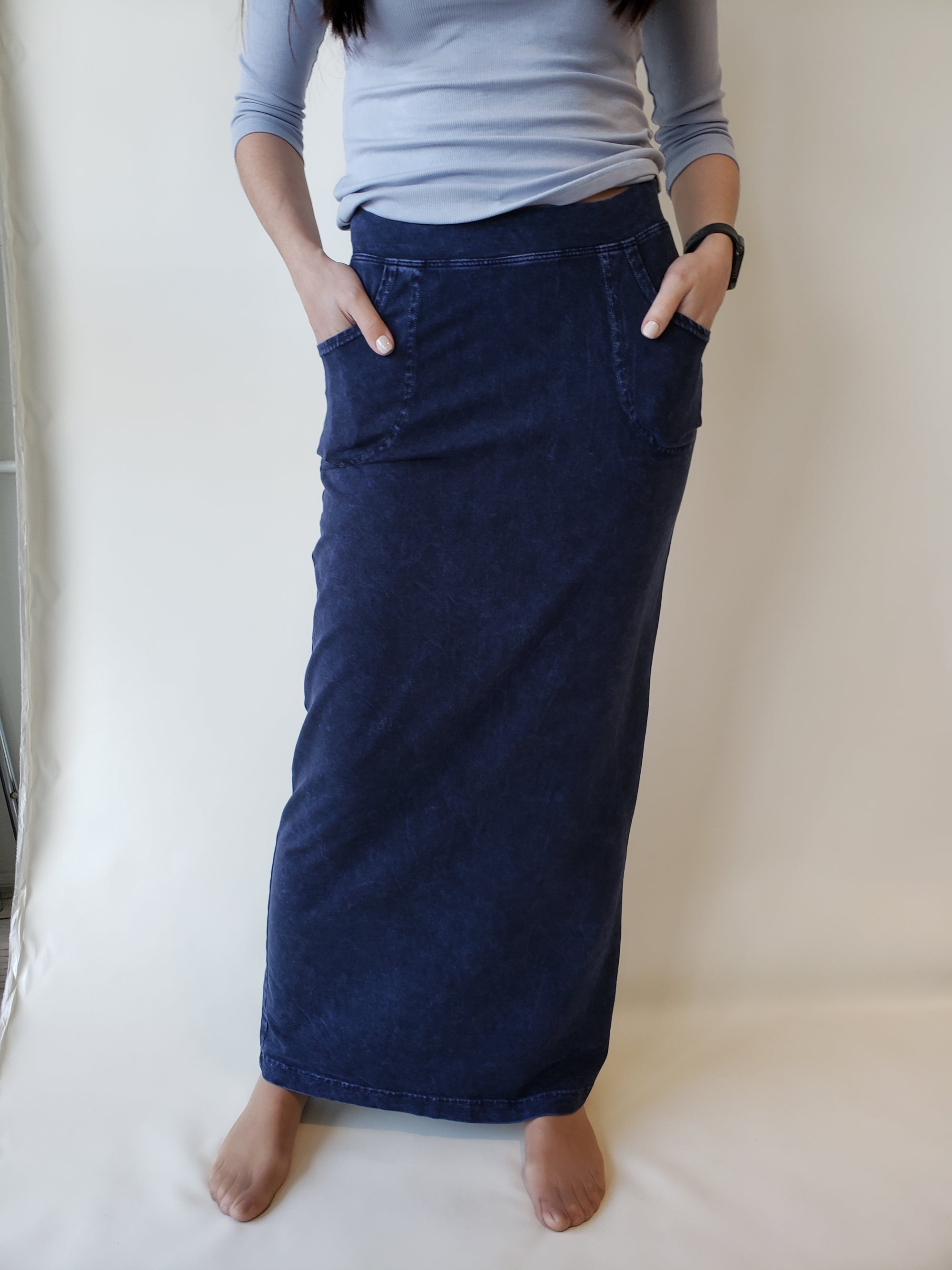 Hardtail Skinny Maxi Jean Skirt-Skirt-Mementos