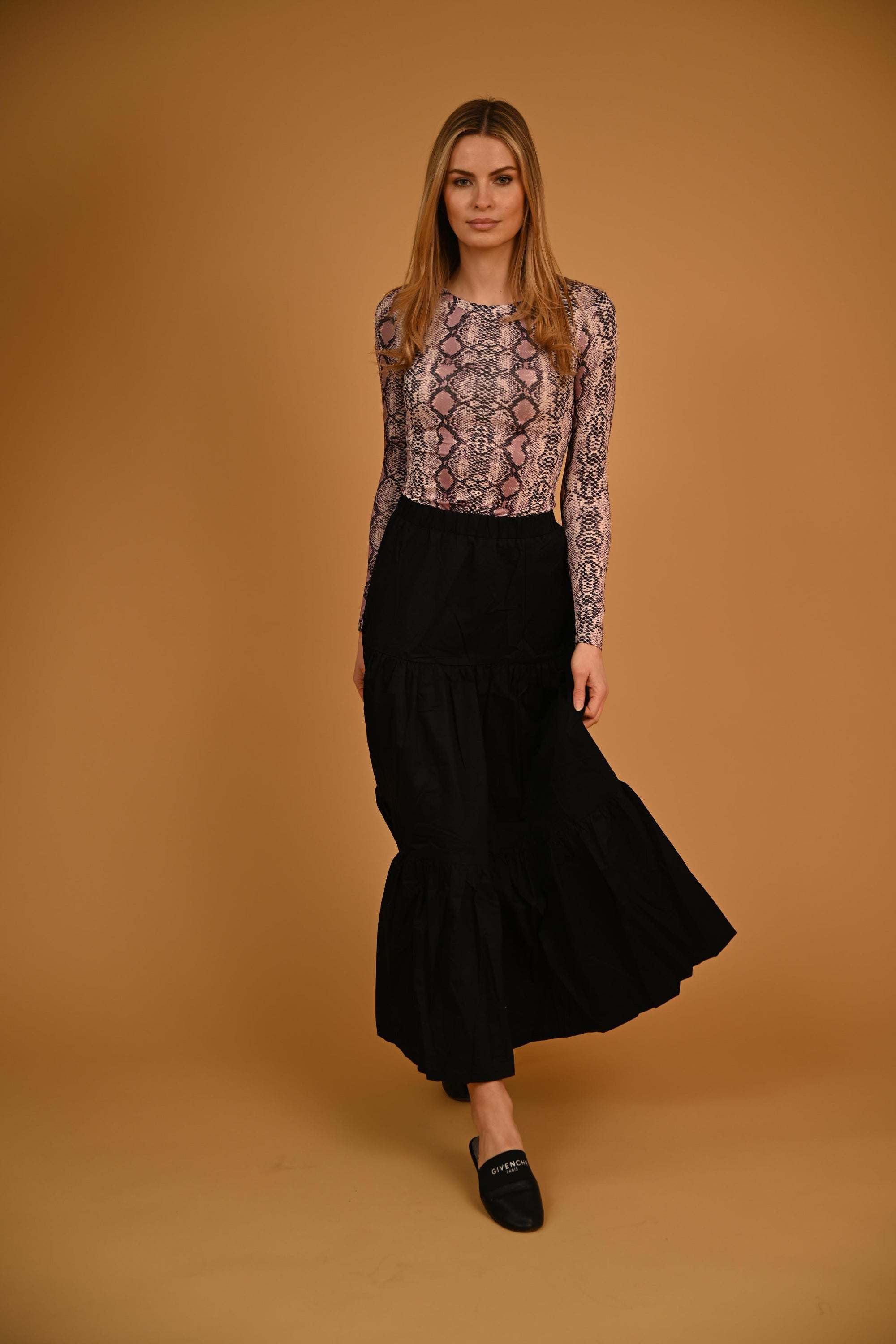 Bliss Tiered Cotton Maxi Skirt-Skirt-Mementos