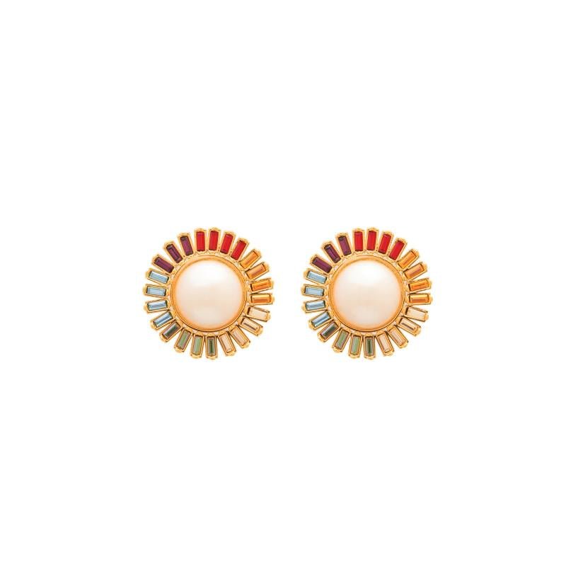 Melissa Lovy Sinclair Earrings Colored Stones-Earrings-Mementos
