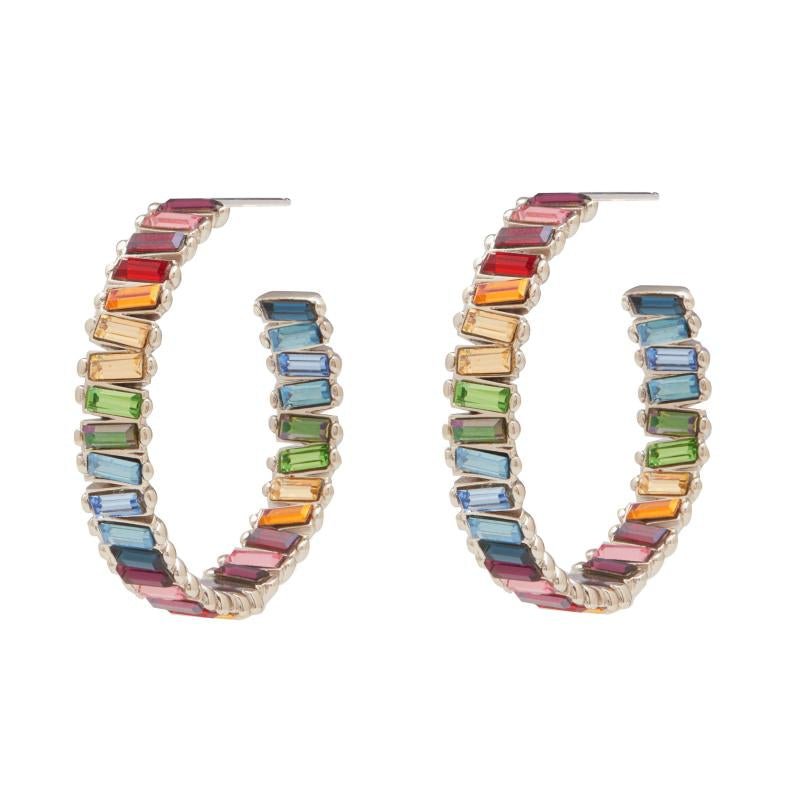 Melissa Lovy Baby Serena Hoops Colored Stones-Earrings-Mementos