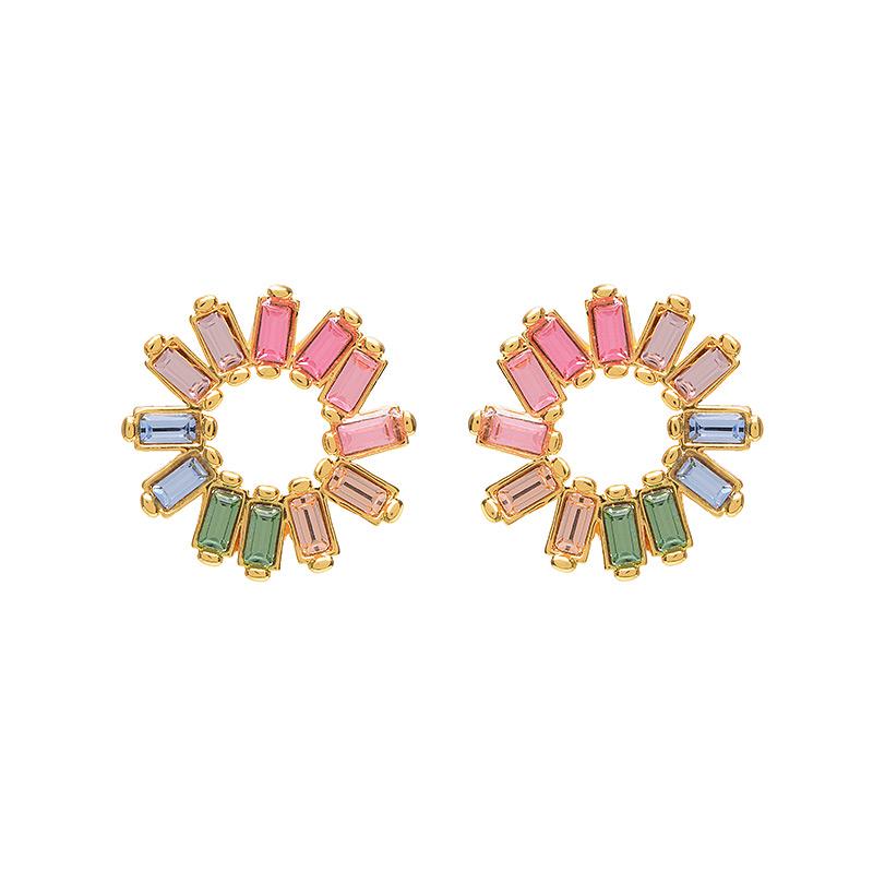 Melissa Lovy Stella Studs Colored Stones-Earrings-Mementos