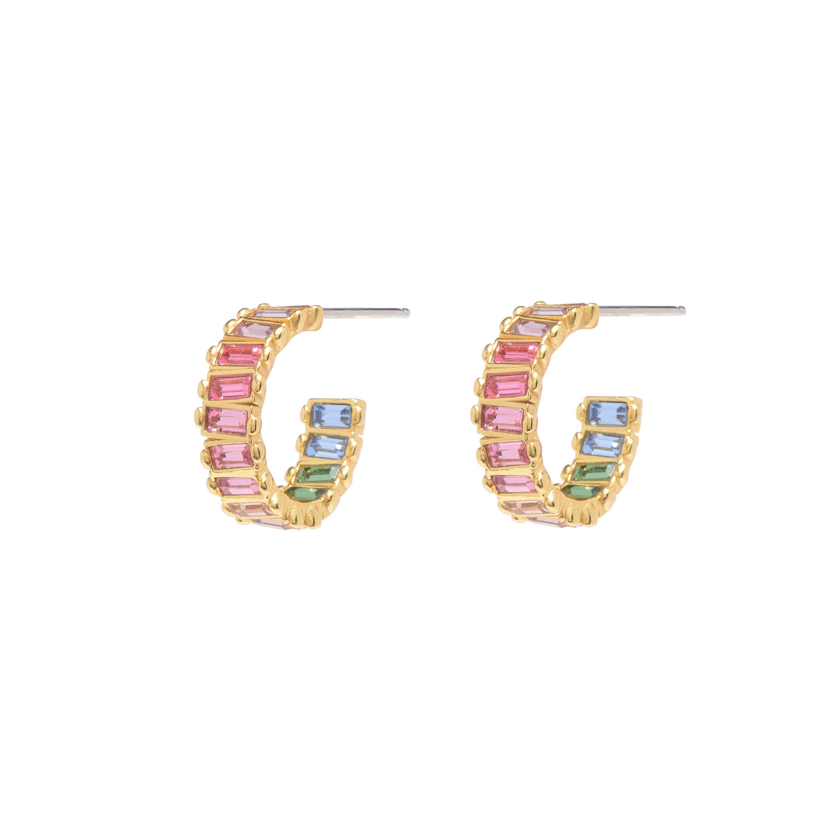 Melissa Lovy XS Baby Serena Hoops Colored Stones-Earrings-Mementos