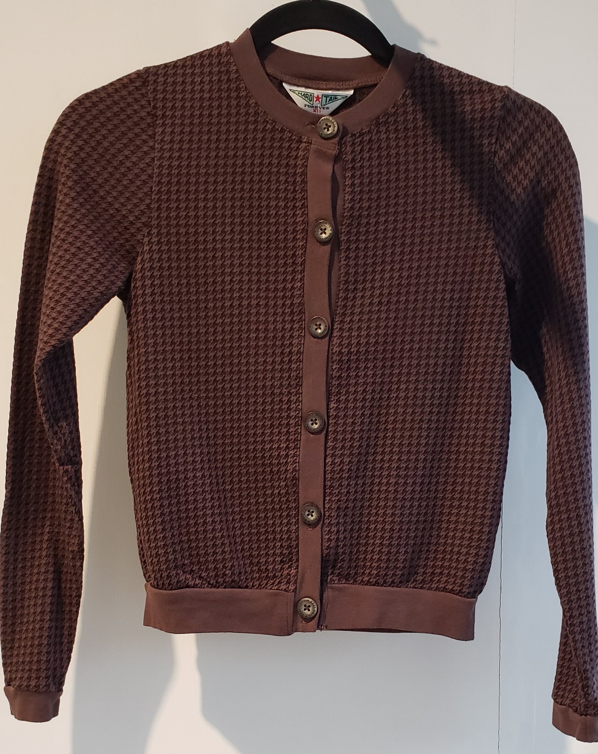 Hardtail Shrunken Houndstooth Cardigan-Cardigan-Mementos