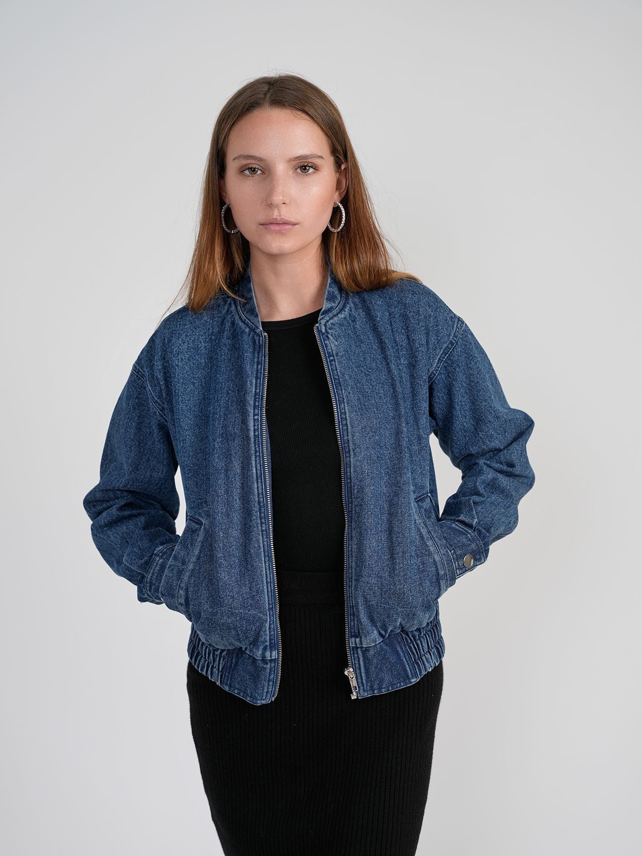 Bliss Denim Bomber Jacket - Mementos
