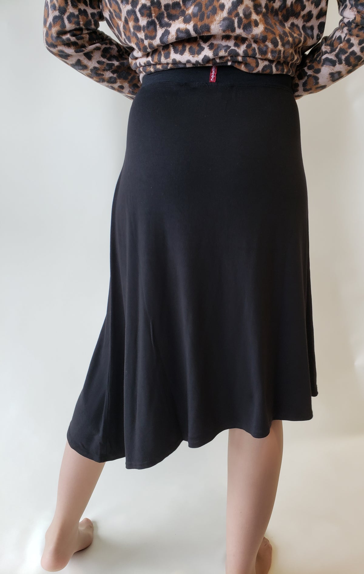 Hardtail Asymetrical Crepe Knee Skirt-Skirt-Mementos