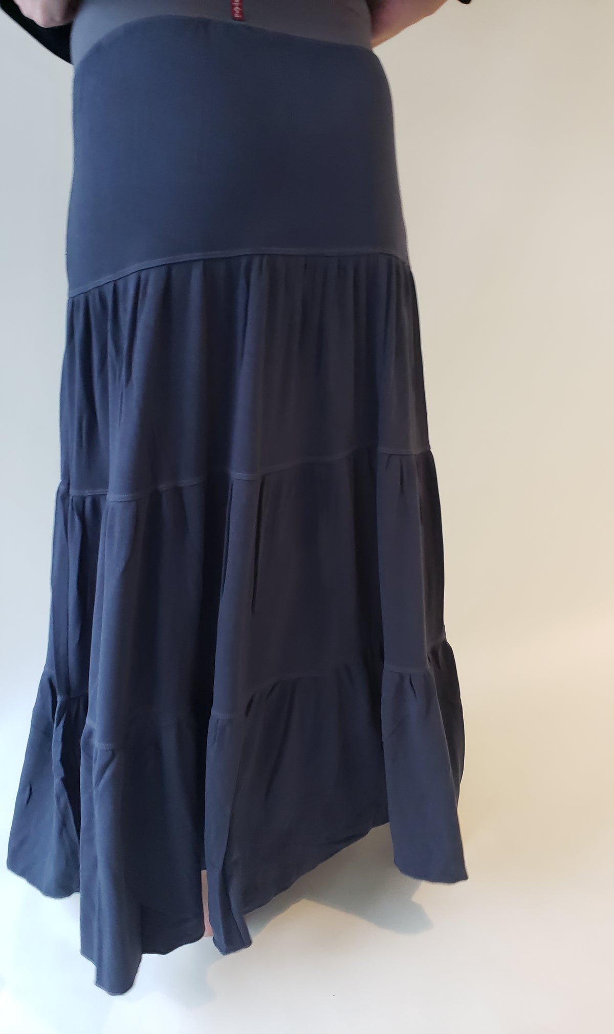 Hardtail Tiered Crepe Maxi Skirt-Skirt-Mementos