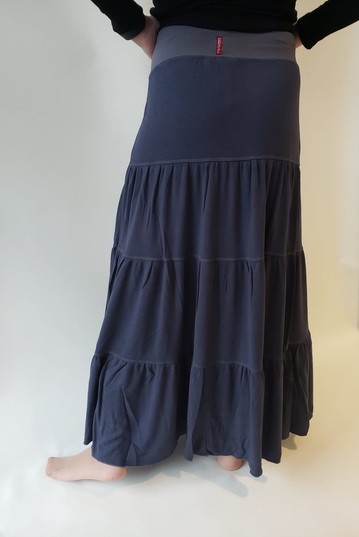 Hardtail Tiered Crepe Maxi Skirt-Skirt-Mementos