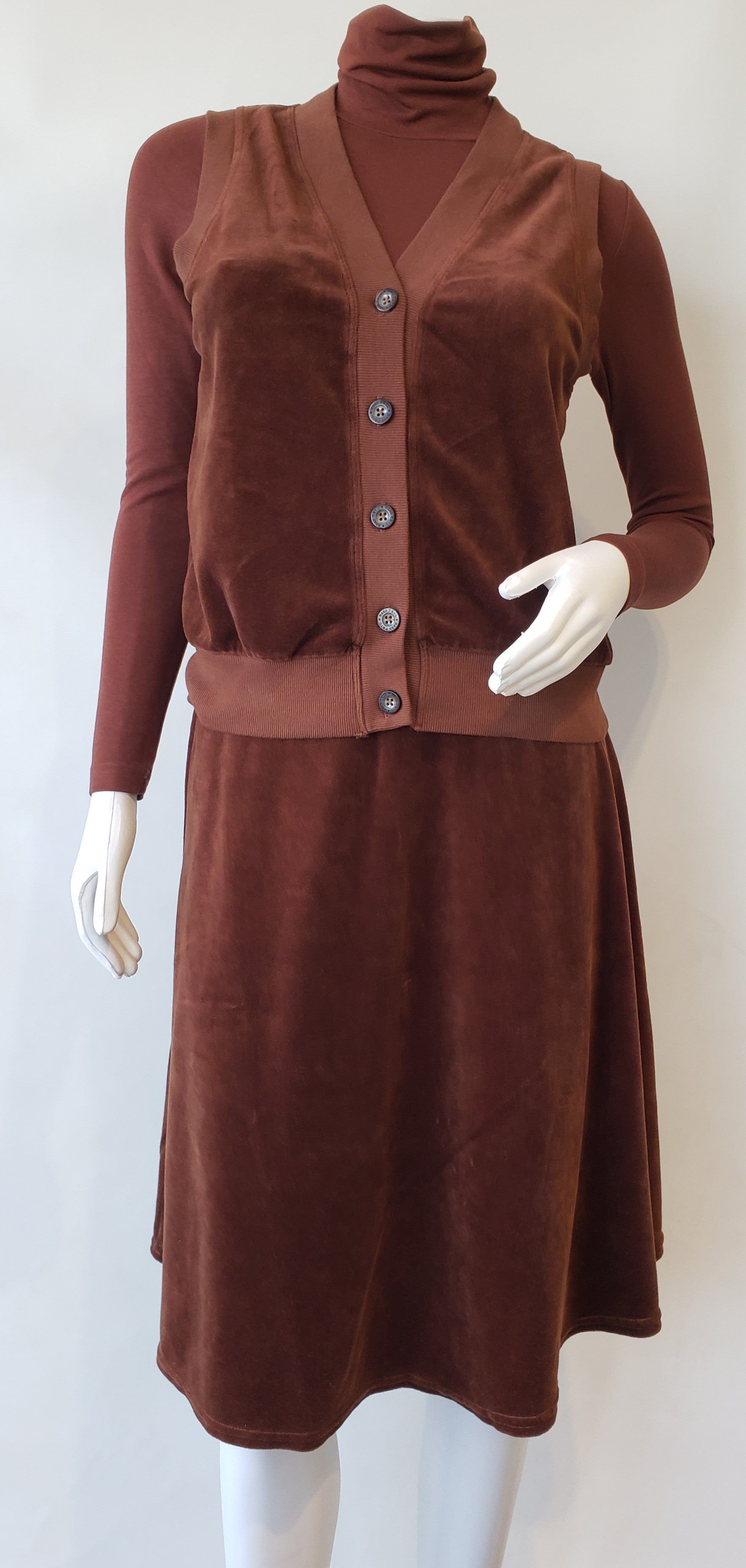 Hardtail Velour Button-Up Vest-Cardigan-Mementos