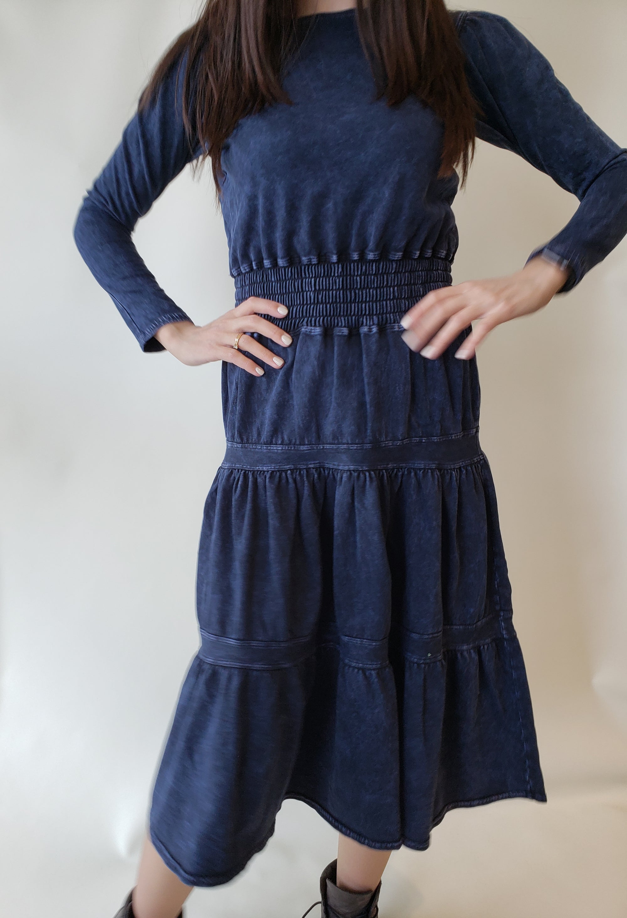 Hardtail Boho 3-Tier LS Dress-Dress-Mementos