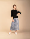 Meli Stone Washed Denim Midi Skirt-Skirt-Mementos