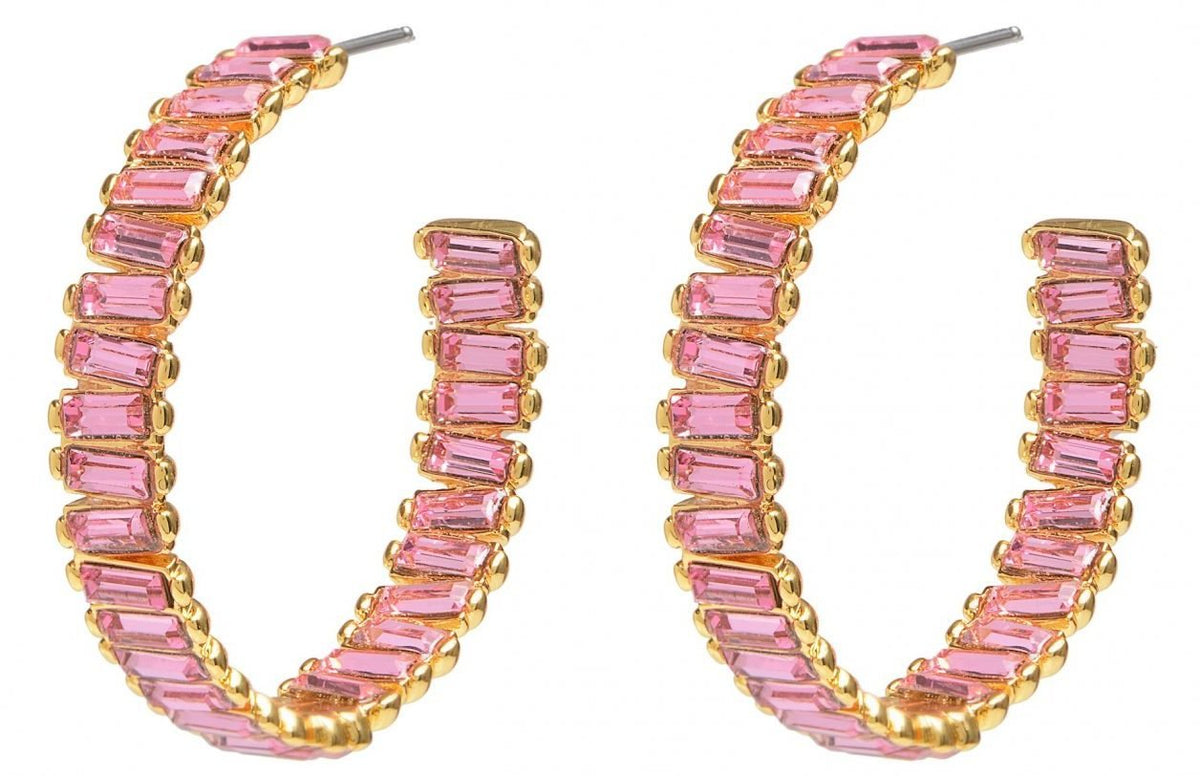 Melissa Lovy Baby Serena Hoops Colored Stones-Earrings-Mementos