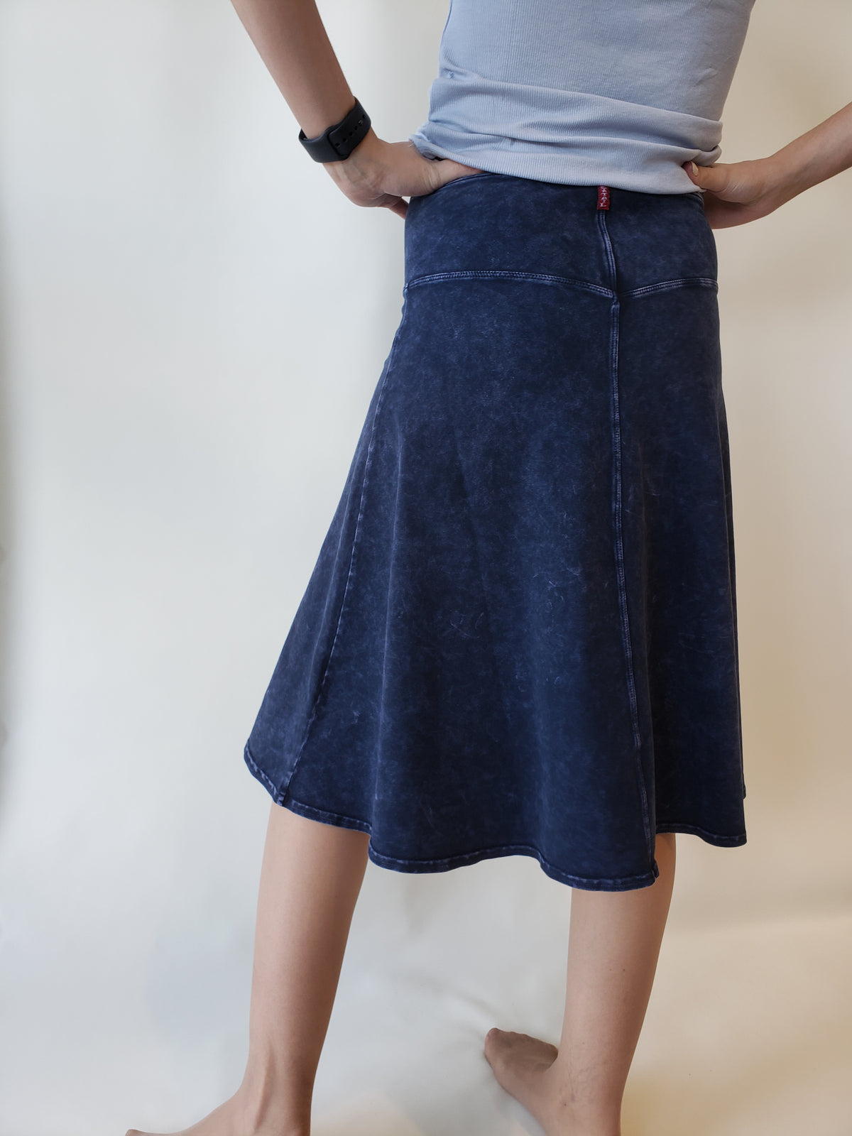 Hardtail High Waist Jean Knee Skirt-Skirt-Mementos