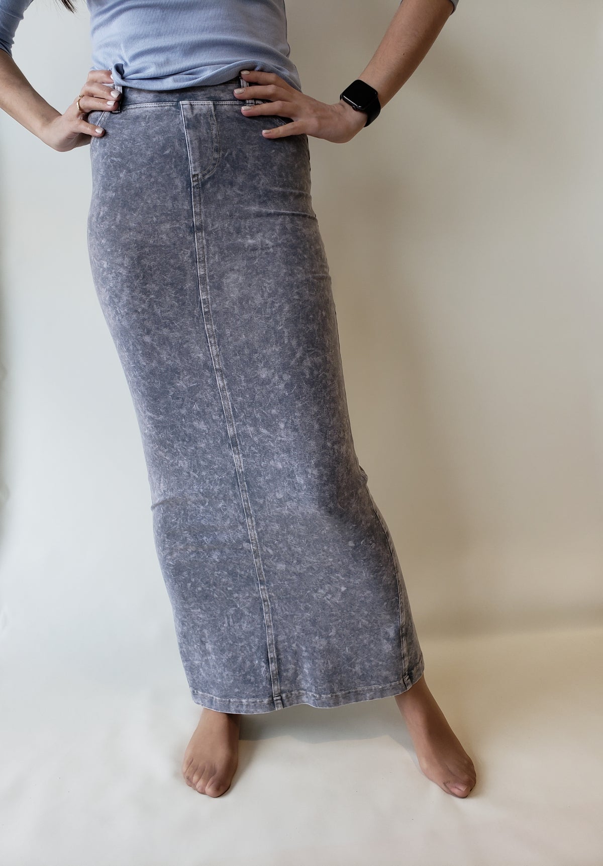 Hardtail Jean Column Maxi Skirt-Skirt-Mementos