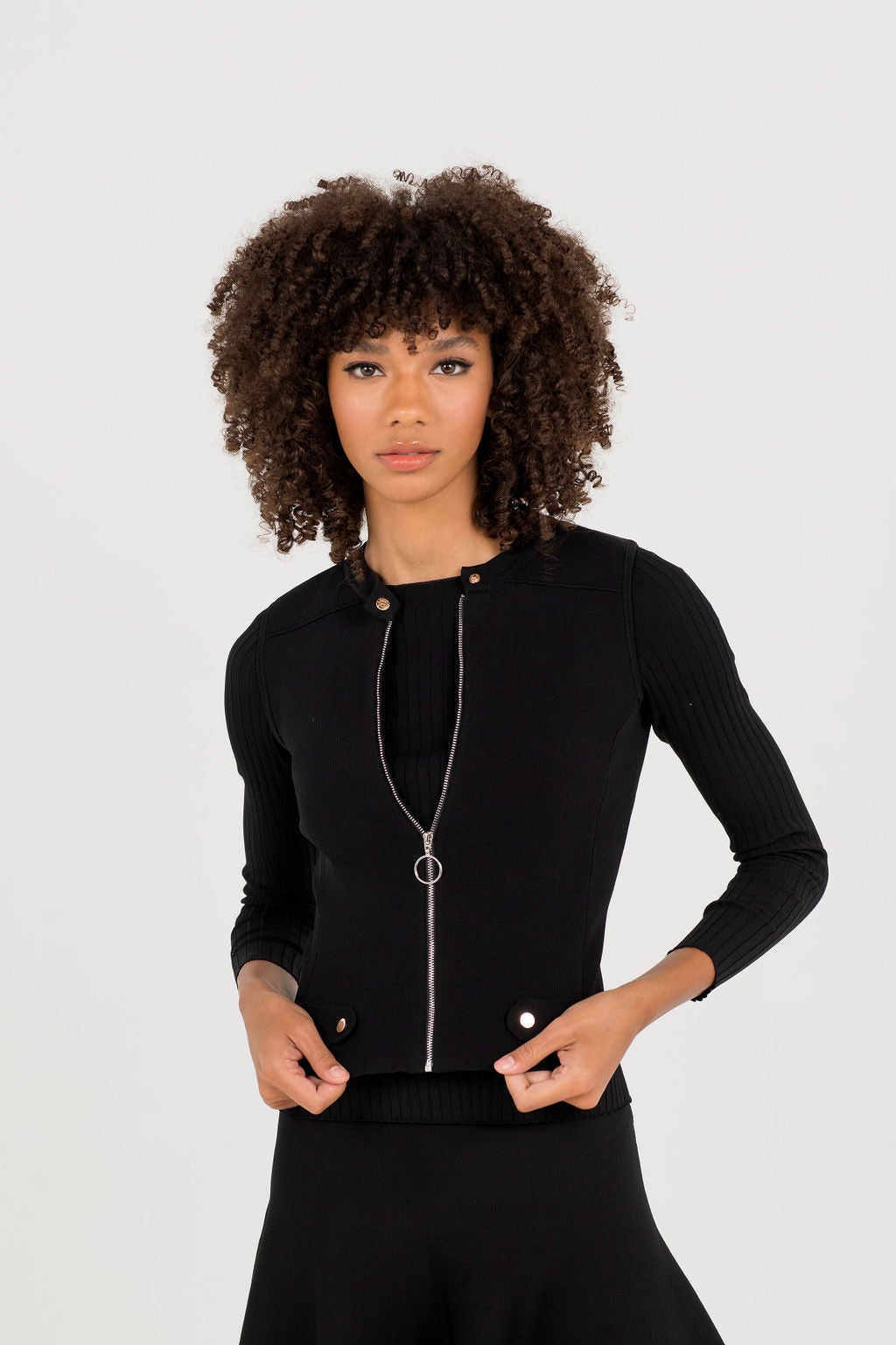 Aleeza Malbec Knit Zipper Vest