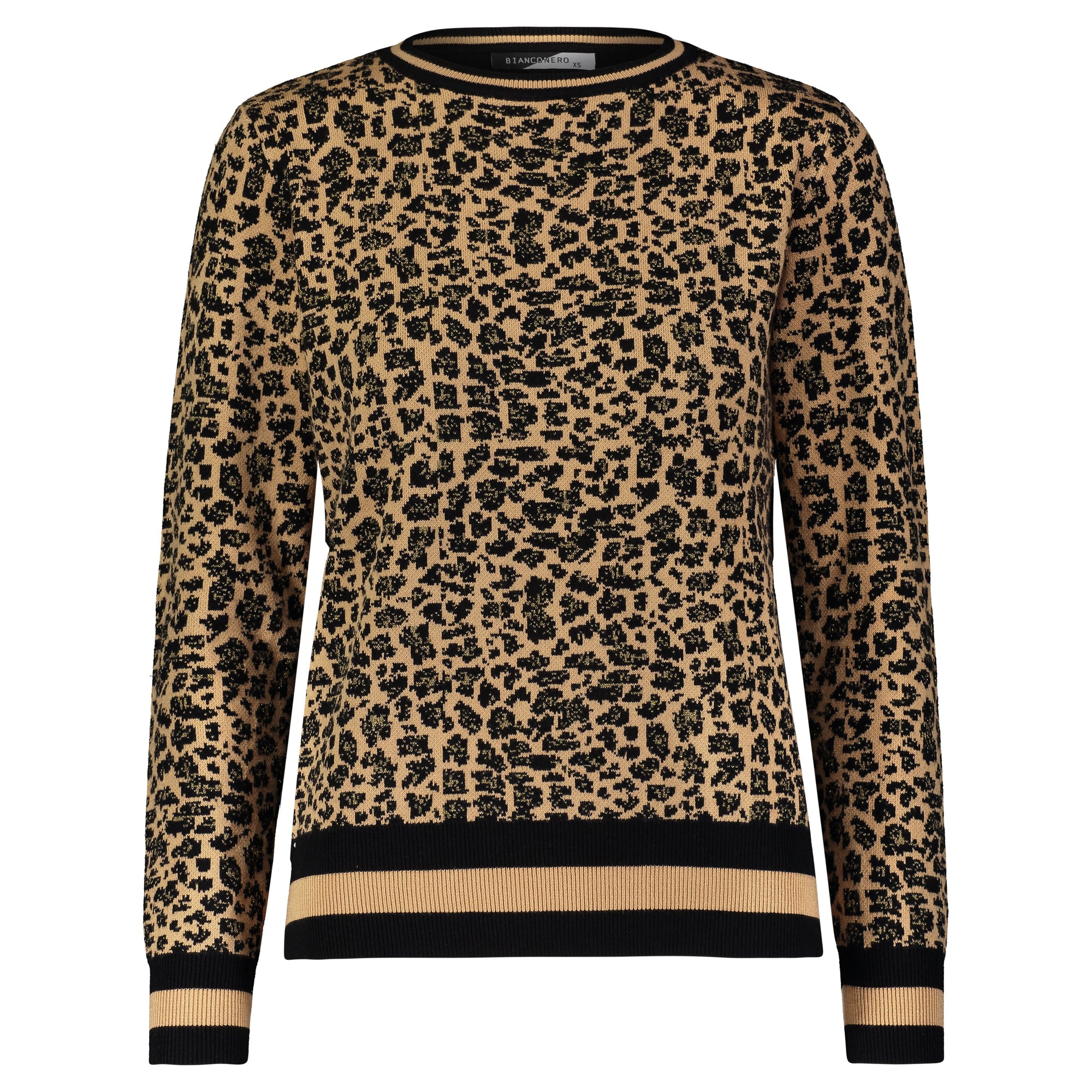 Bianco Nero Knit Leopard Top-Top-Mementos