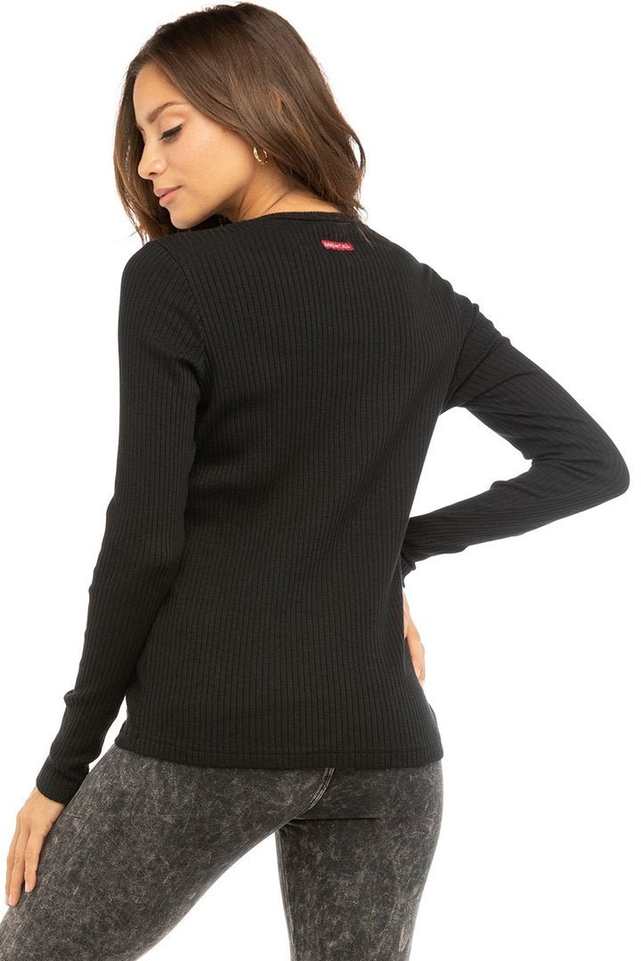 Hardtail Wide Ribbed LS Henley T-Shirt-T-Shirt-Mementos