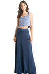 Hardtail Wide Ribbed Maxi Skater Skirt