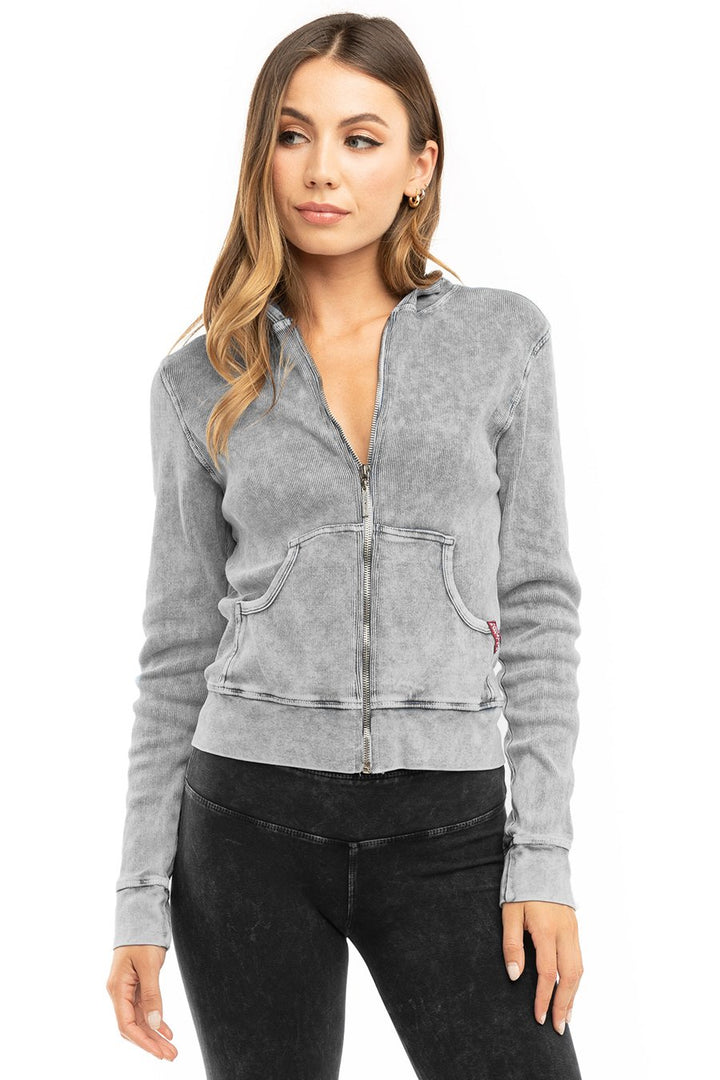 Hardtail Zip-Up Rib Waisted Hoodie